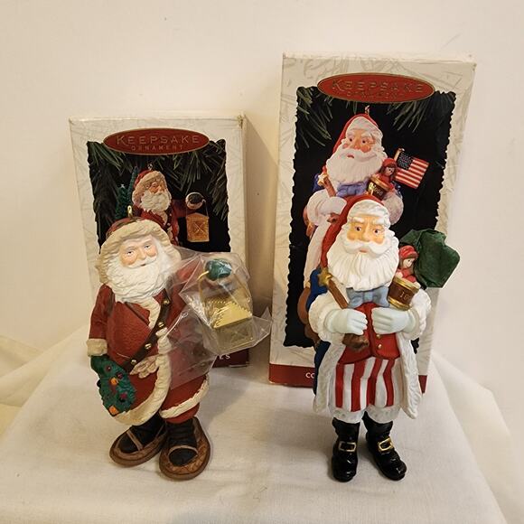 Lot 2 Hallmark Merry Olde Santa Ornaments 1994 #5 & 1996 #7 Ken Crow - Picture 1 of 8